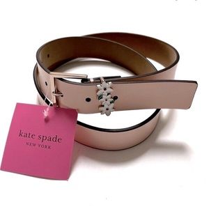 Kate Spade Ballet Pink Daisy Leather Belt 32mm Flowers Floral - Size XL X-Large